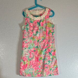Lilly Pulitzer Dress in Pink, Teal, and Green Floral. Girl’s 10. NWT.